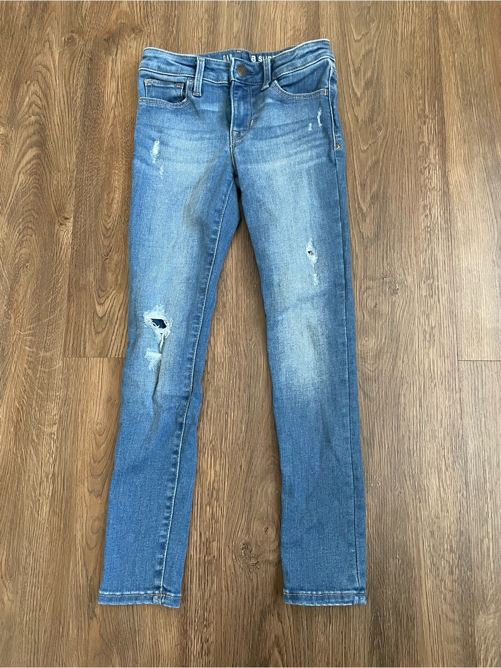 Gap Kids Distressed Super Skinny Jeans - Light Blue Size 8 Slim